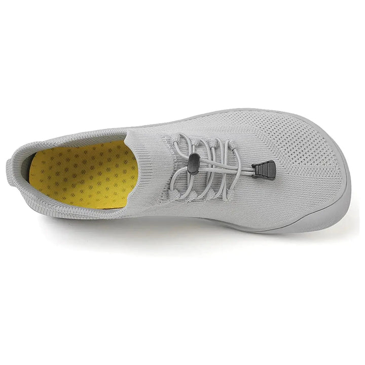 Fennja | Damen Barfuß Sneaker mit Schnellverschluss - Light Grey - Image 4