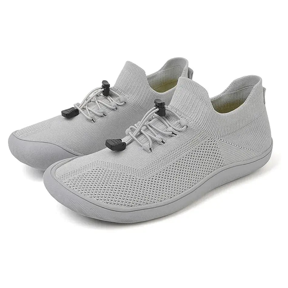 Fennja | Damen Barfuß Sneaker mit Schnellverschluss - Light Grey - Image 6
