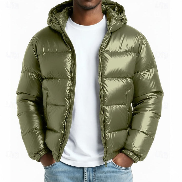 Fenrik | Herren Steppjacke mit Kapuze Winterjacke - Olive Green - Image 1