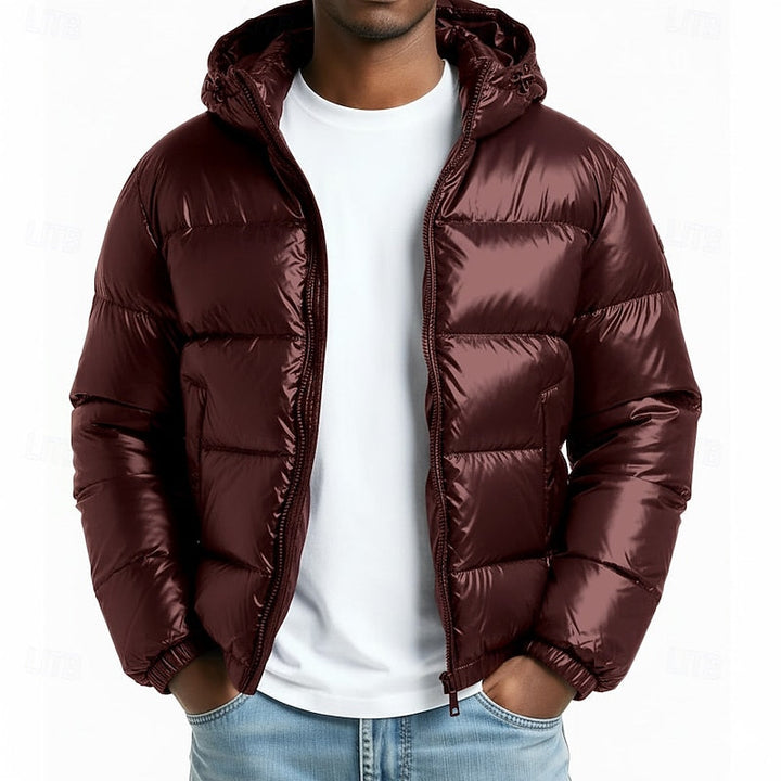 Fenrik | Herren Steppjacke mit Kapuze Winterjacke - Olive Green - Image 2