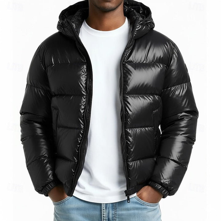 Fenrik | Herren Steppjacke mit Kapuze Winterjacke - Olive Green - Image 3