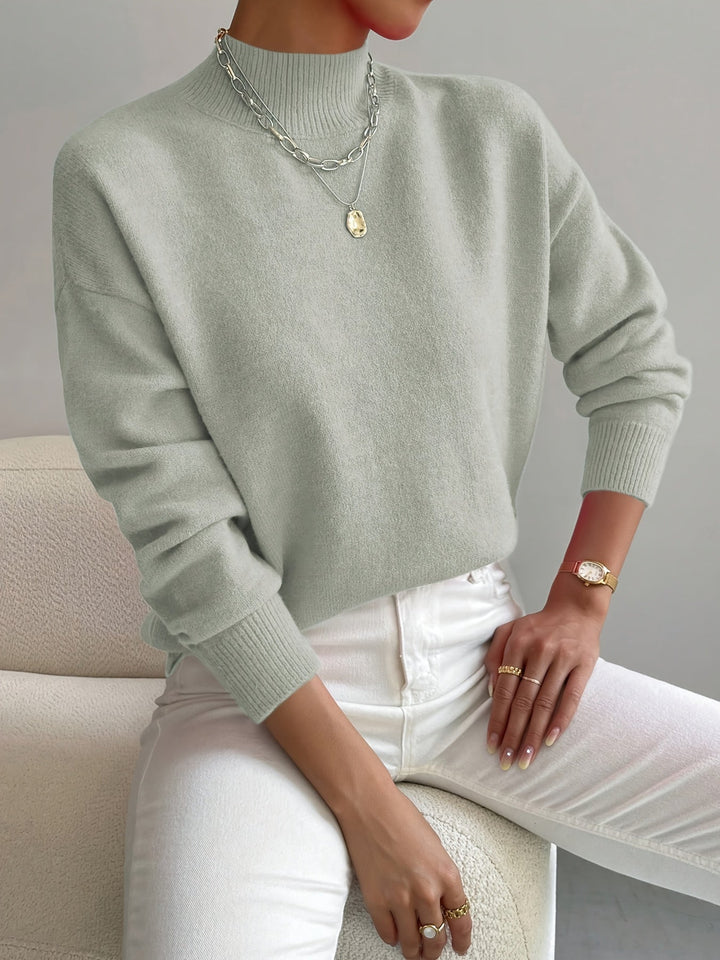 Fernanda | Damen Strickpullover Mock-Neck Weiß - White - Image 10