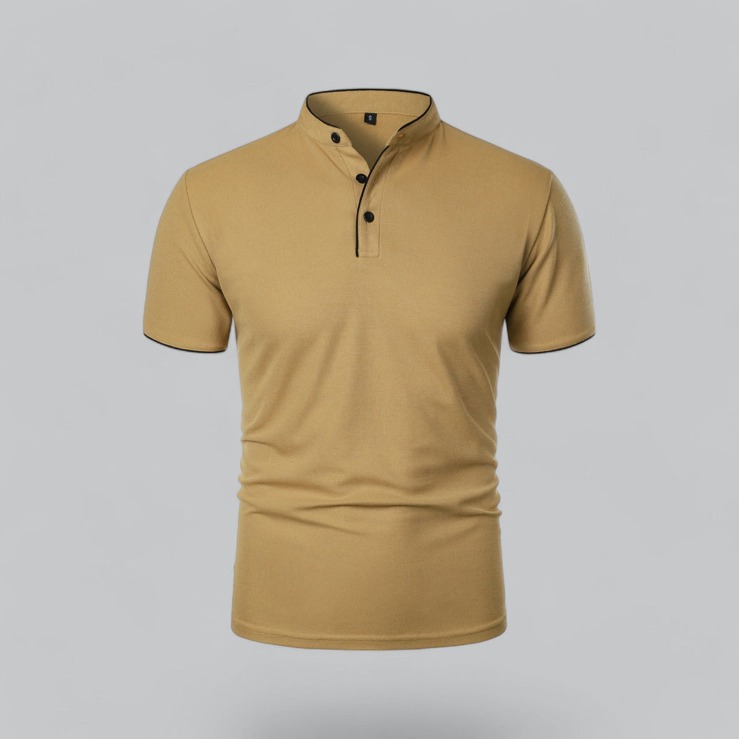 Fionn | Herren Poloshirt mit Stehkragen Kurzarm - Camel - Image 1