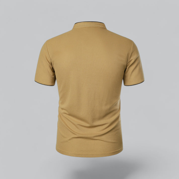 Fionn | Herren Poloshirt mit Stehkragen Kurzarm - Camel - Image 2