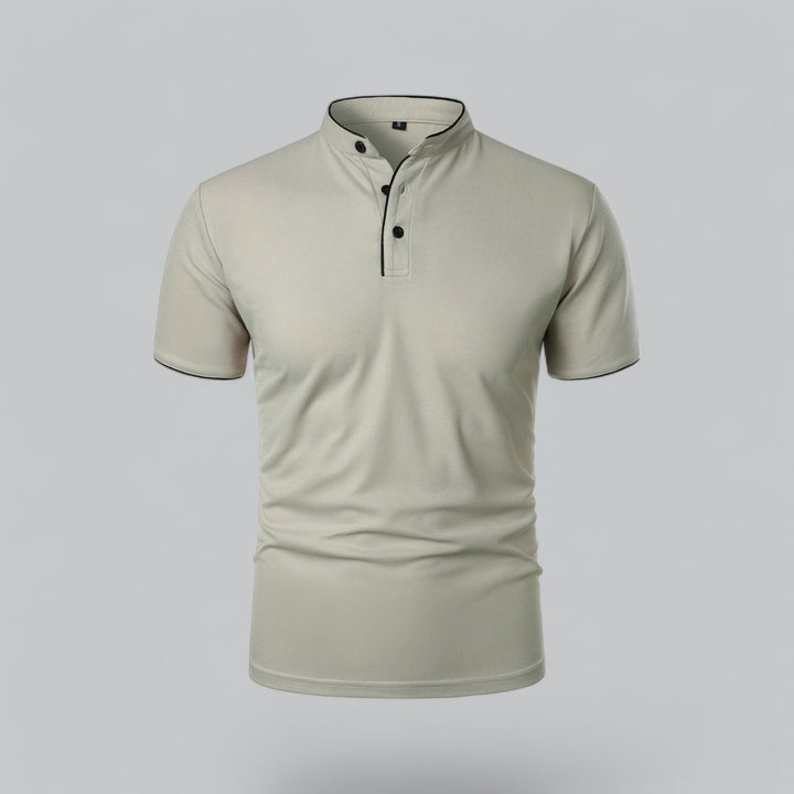 Fionn | Herren Poloshirt mit Stehkragen Kurzarm - Camel - Image 4