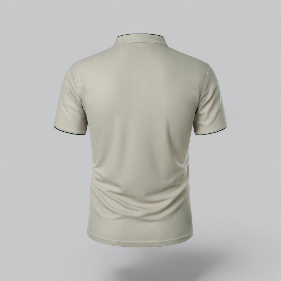 Fionn | Herren Poloshirt mit Stehkragen Kurzarm - Camel - Image 5