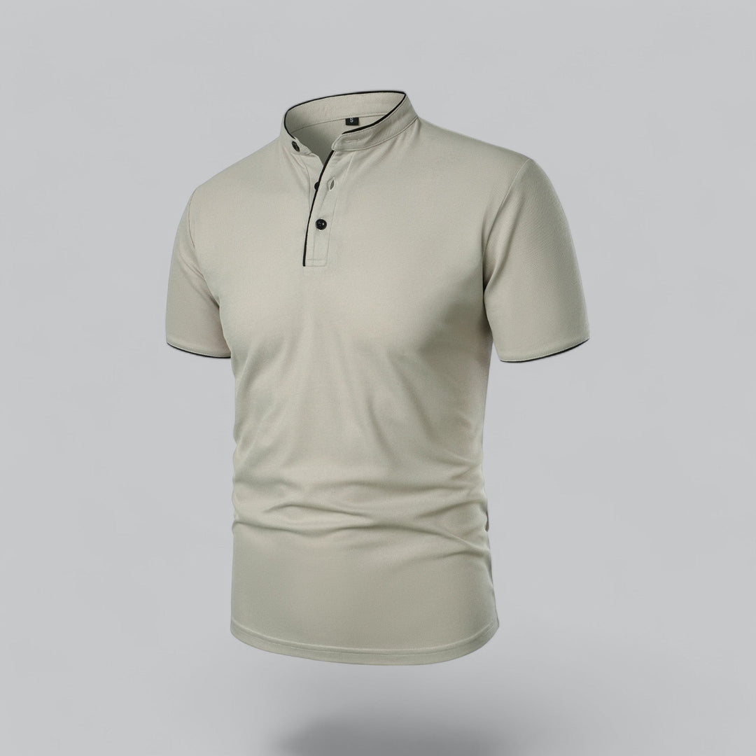 Fionn | Herren Poloshirt mit Stehkragen Kurzarm - Camel - Image 6