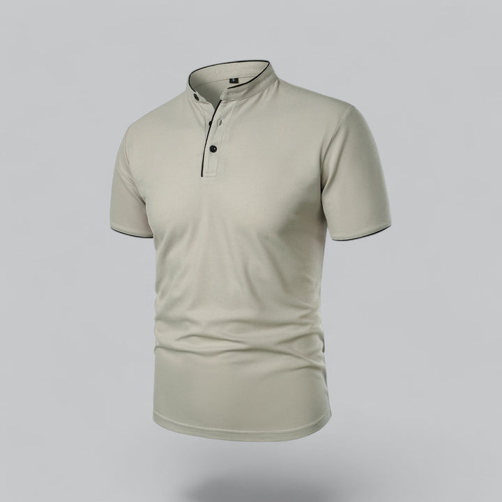 Fionn | Herren Poloshirt mit Stehkragen Kurzarm - Camel - Image 6