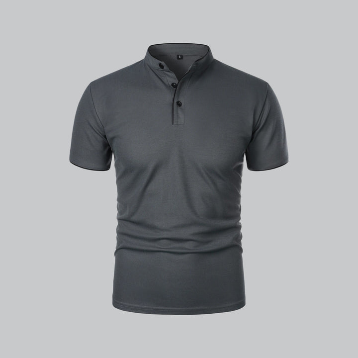 Fionn | Herren Poloshirt mit Stehkragen Kurzarm - Camel - Image 7