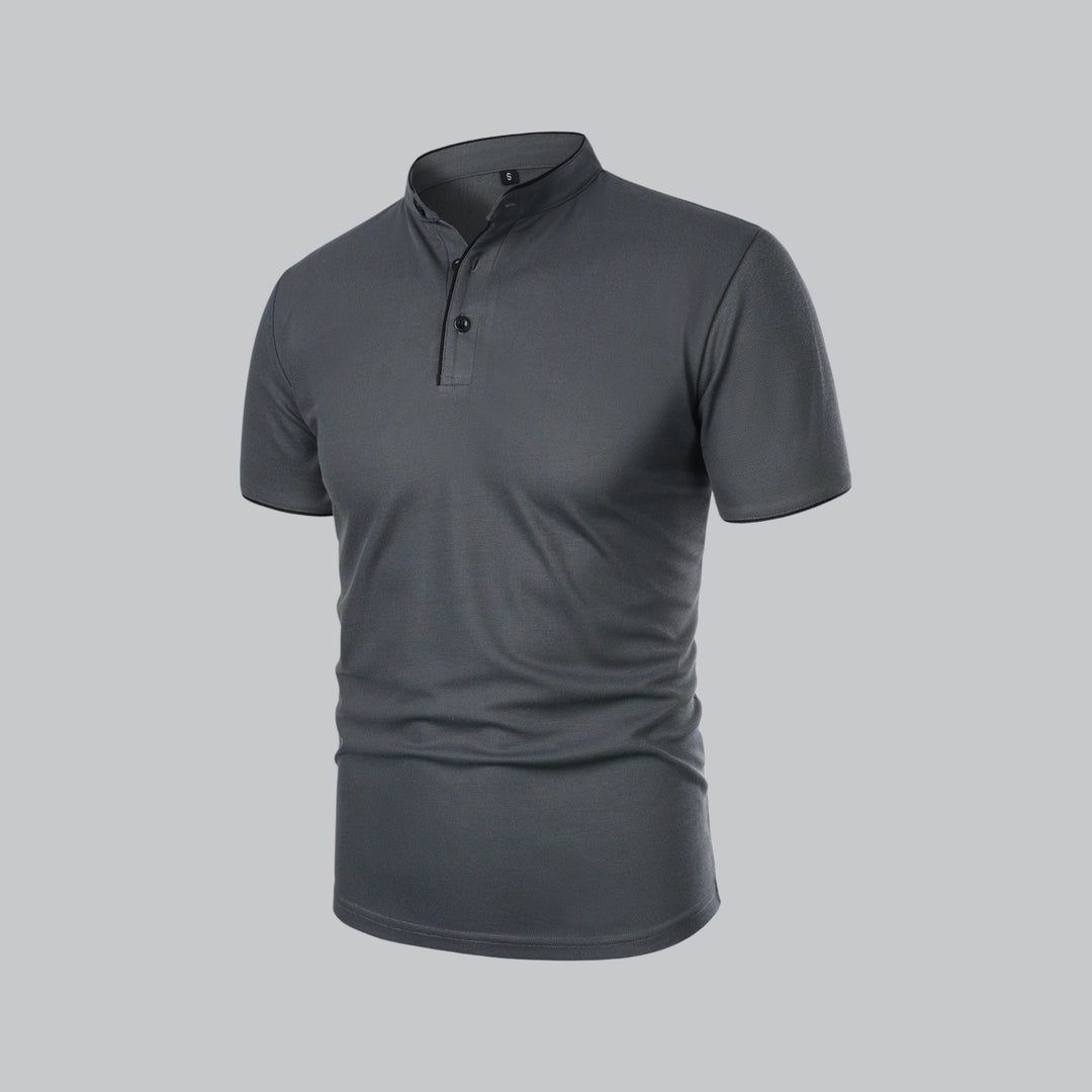Fionn | Herren Poloshirt mit Stehkragen Kurzarm - Camel - Image 9