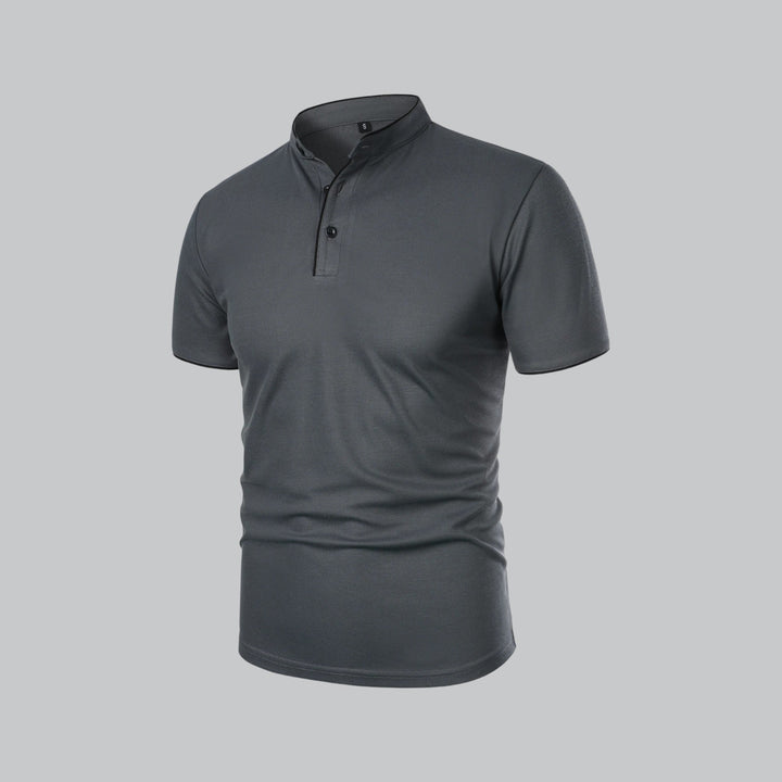 Fionn | Herren Poloshirt mit Stehkragen Kurzarm - Camel - Image 9