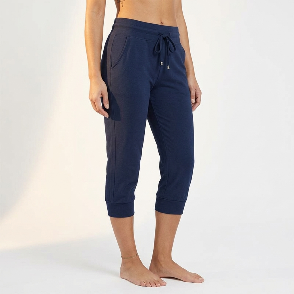 Fjelma | Damen Capri Jogginghose mit Tunnelzug - Navy - Image 2
