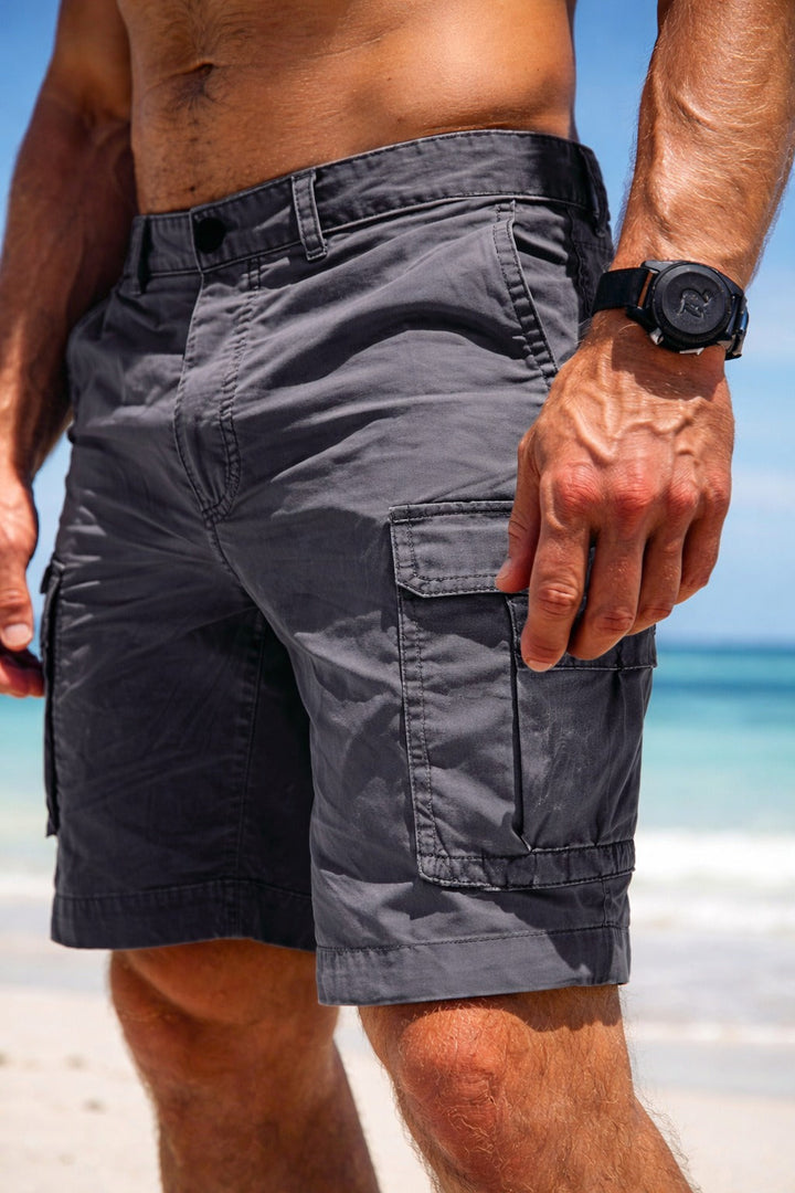 Florian | Herren Cargo Shorts mit praktischen Taschen - Black - Image 3