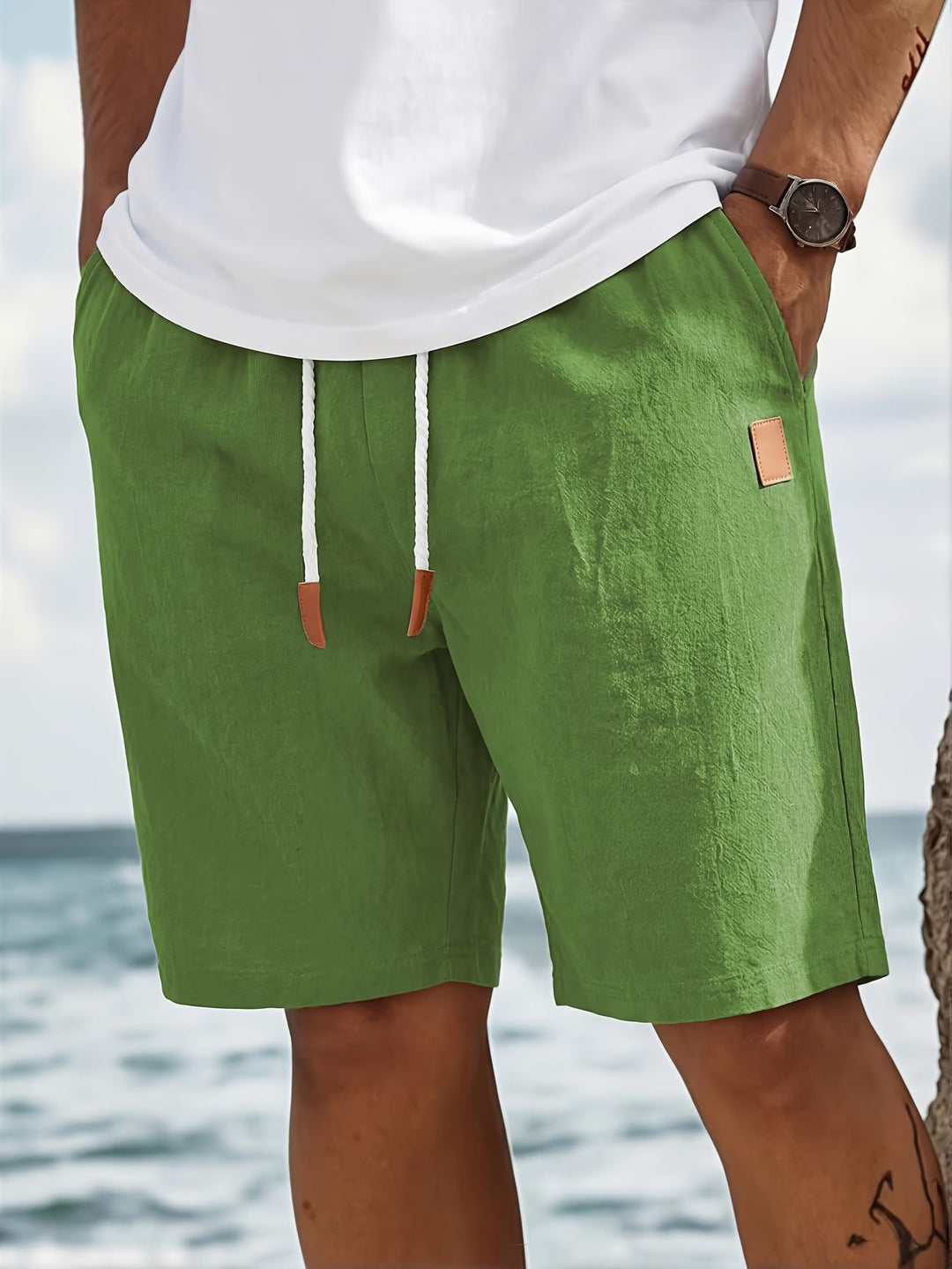 Florian | Herren Freizeitshorts mit Kordelzug Regular Fit - White - Image 2