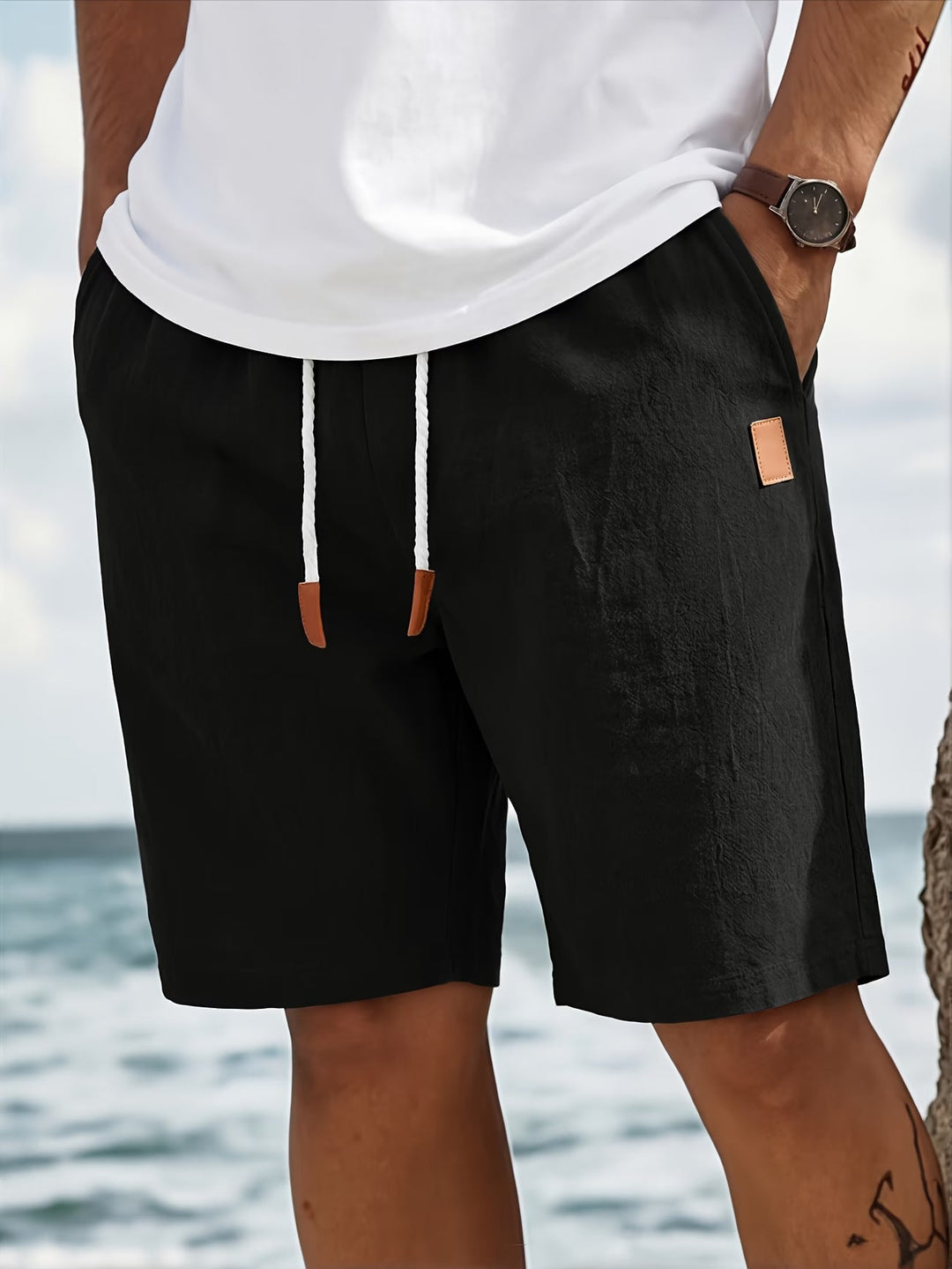 Florian | Herren Freizeitshorts mit Kordelzug Regular Fit - White - Image 3
