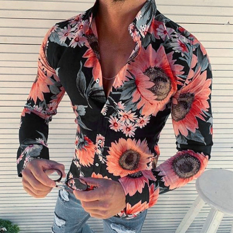 Floriano | Herren Langarm Hemd mit Blumenmuster - Floral - Image 13