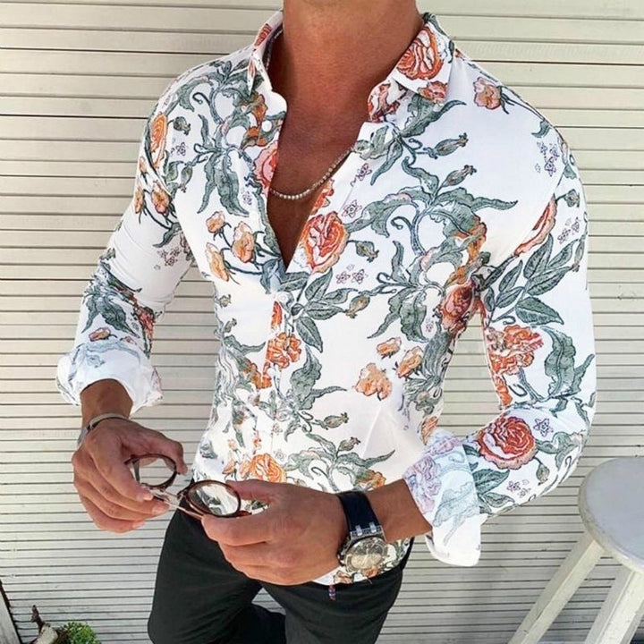 Floriano | Herren Langarm Hemd mit Blumenmuster - Floral - Image 4
