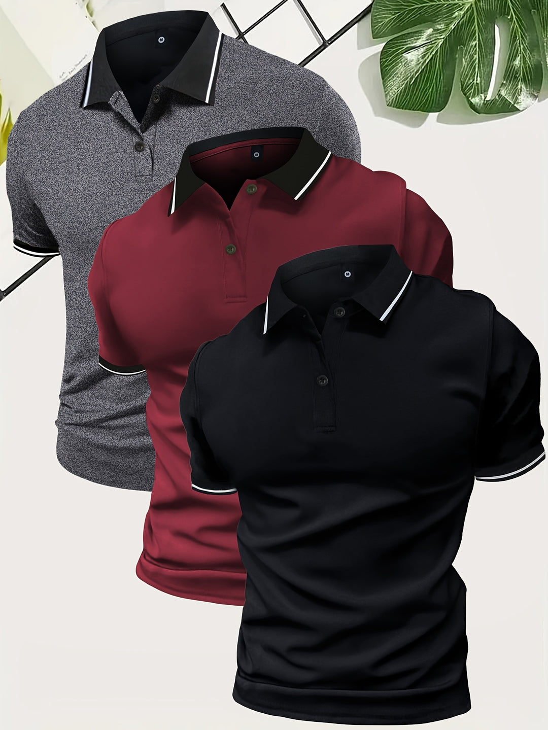 Noah | Herren Poloshirt 3er Set Kurzarm Casual Sommer Slim Fit