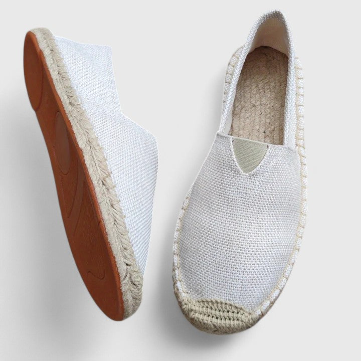 Blanc | Damen Espadrilles Slip-On Jutesohle Flache Sommerschuhe