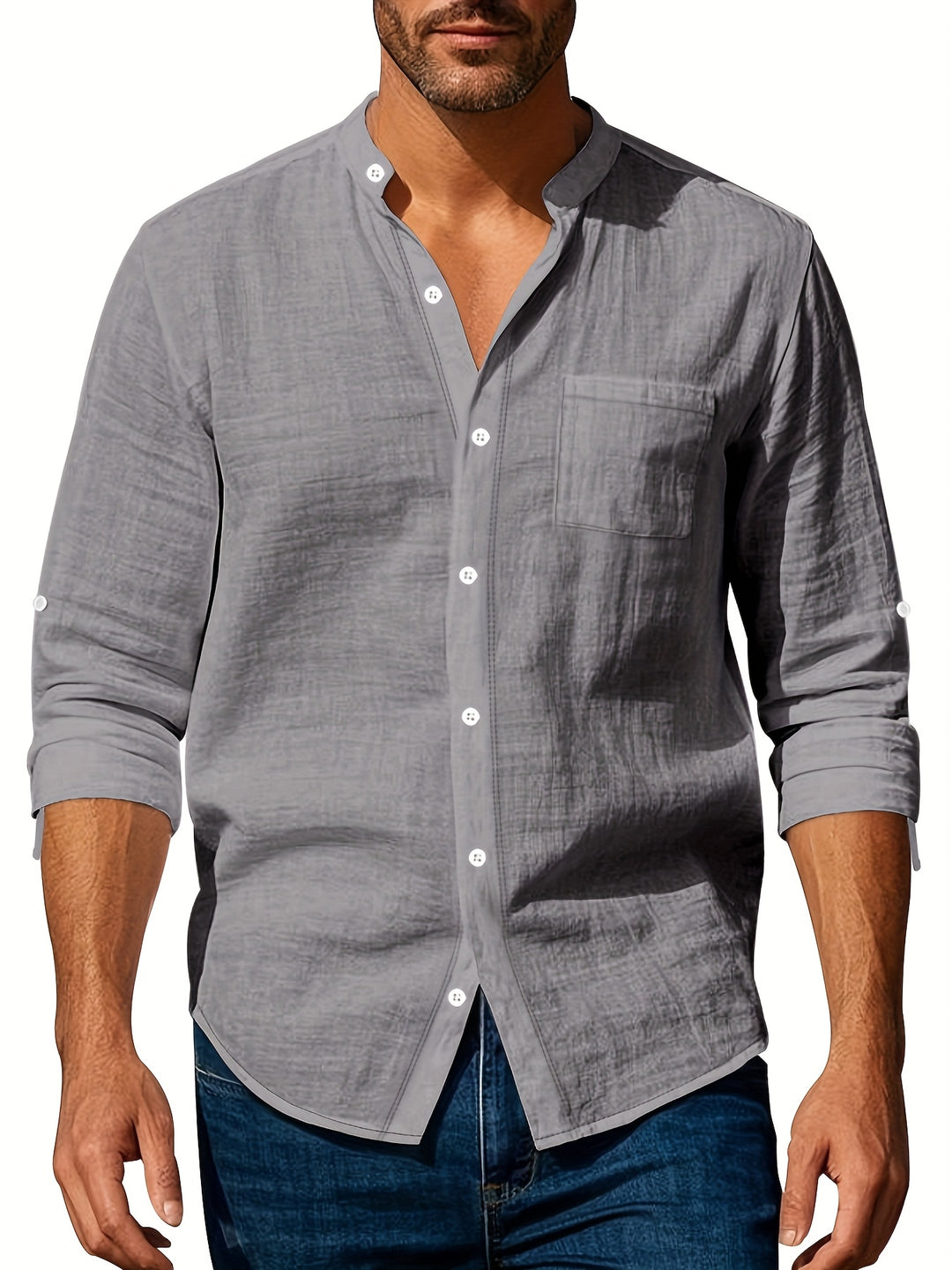 Carlos | Herren Leinenhemd Langarm Casual Sommer Knopfleiste
