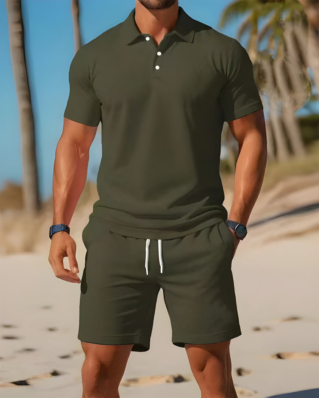 Bruno | Herren Sommer Set Poloshirt Shorts Freizeit Sport