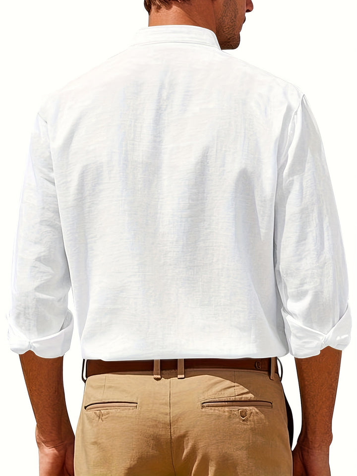 Carlos | Herren Leinenhemd Langarm Casual Sommer Knopfleiste