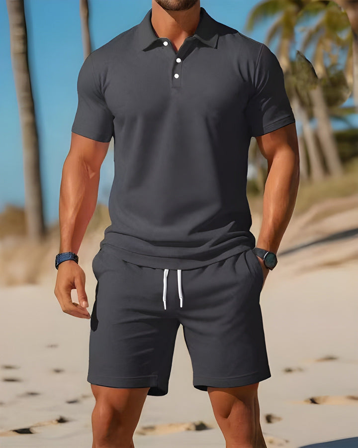 Bruno | Herren Sommer Set Poloshirt Shorts Freizeit Sport