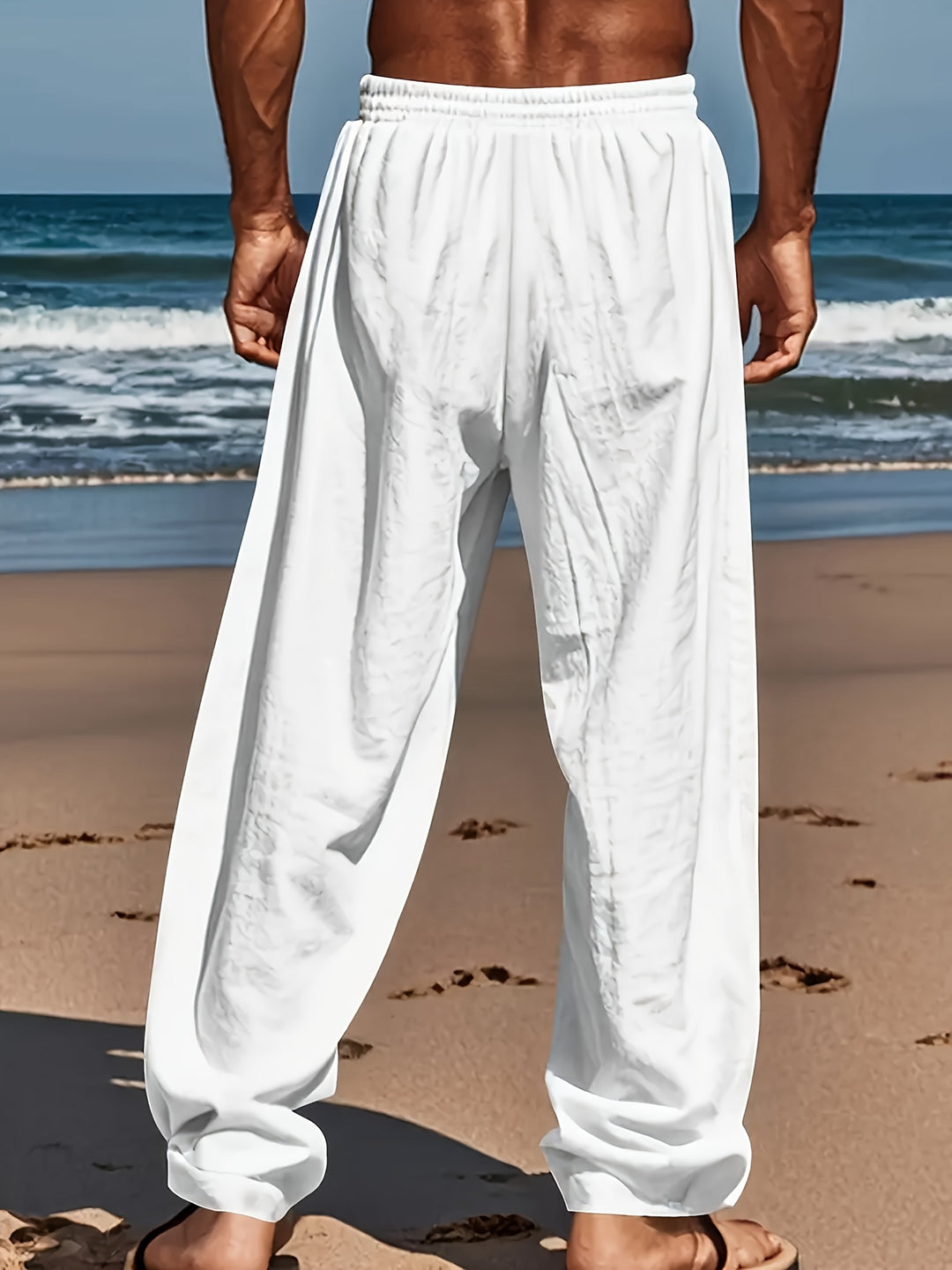 Leon | Herren Leinenhose Lockere Passform mit Kordelzug