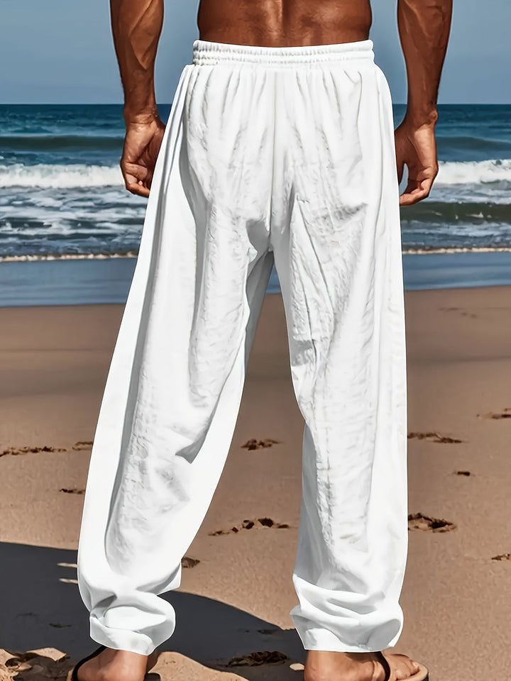 Leon | Herren Leinenhose Lockere Passform mit Kordelzug