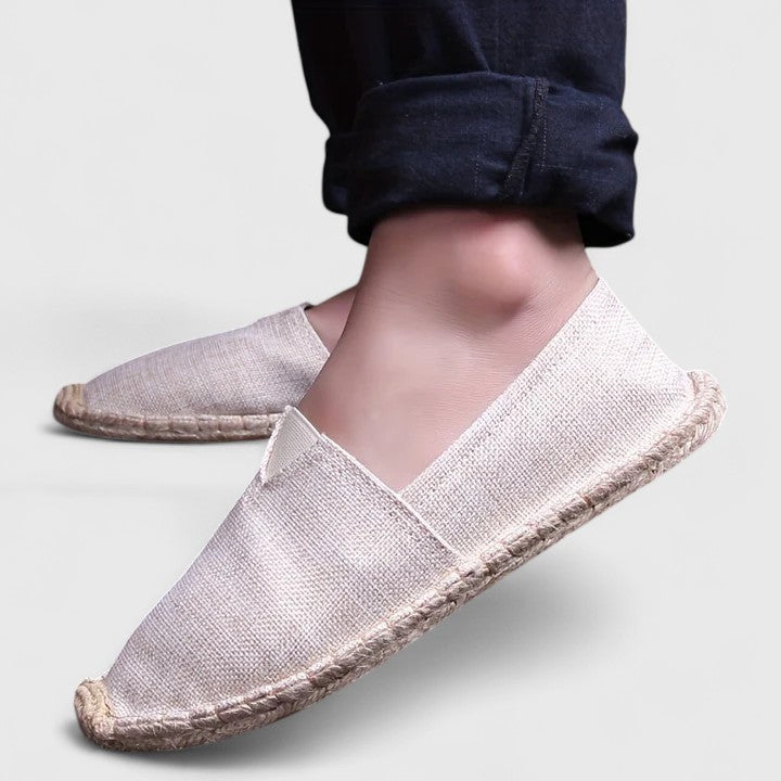 Blanc | Damen Espadrilles Slip-On Jutesohle Flache Sommerschuhe