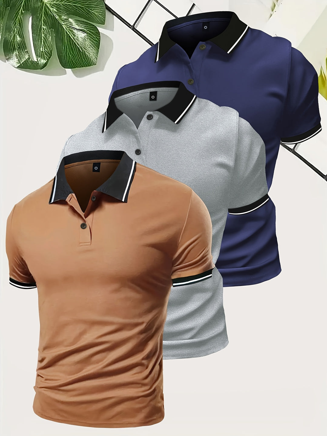 Noah | Herren Poloshirt 3er Set Kurzarm Casual Sommer Slim Fit
