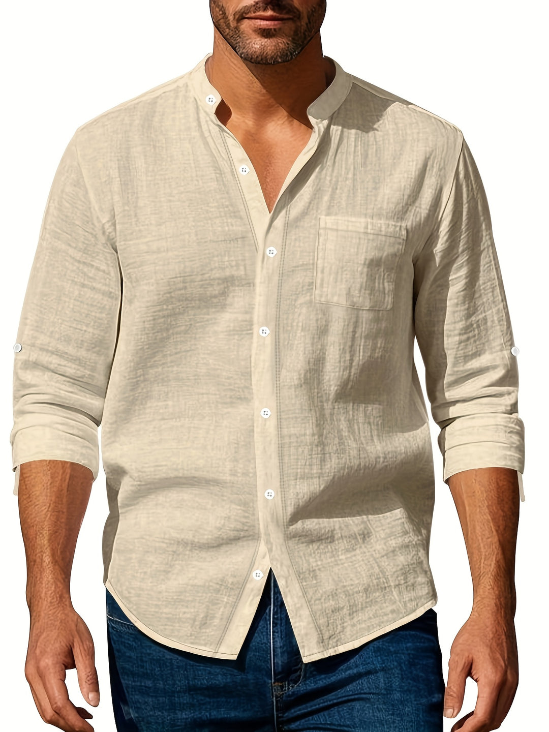 Carlos | Herren Leinenhemd Langarm Casual Sommer Knopfleiste