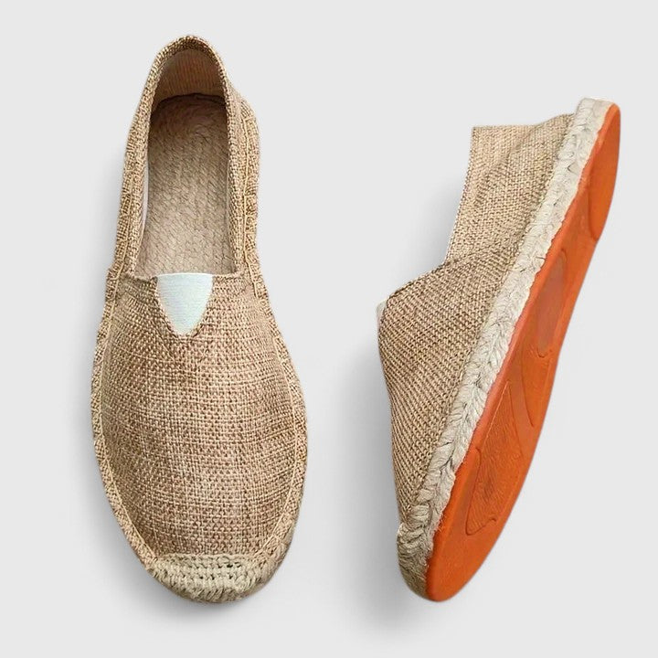 Blanc | Damen Espadrilles Slip-On Jutesohle Flache Sommerschuhe
