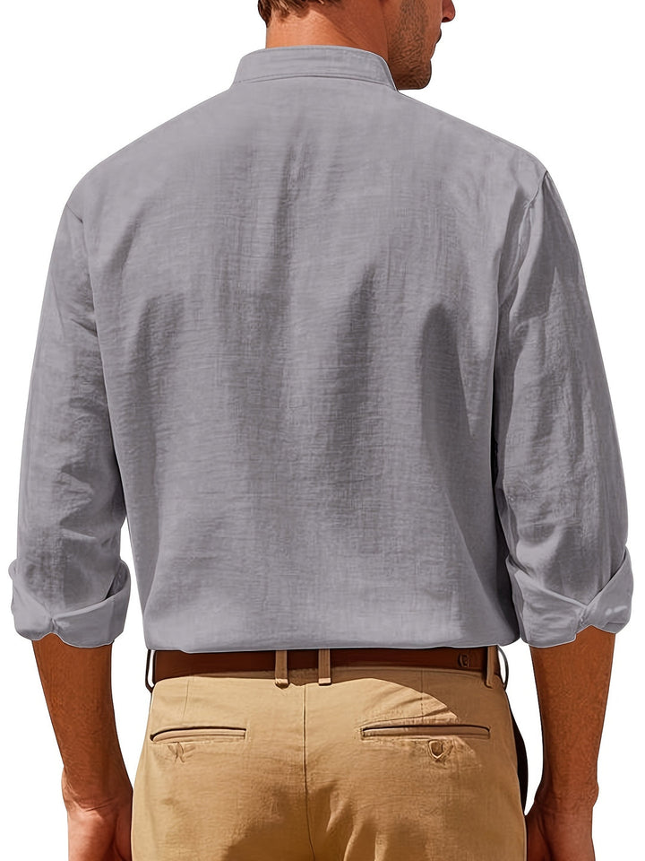 Carlos | Herren Leinenhemd Langarm Casual Sommer Knopfleiste