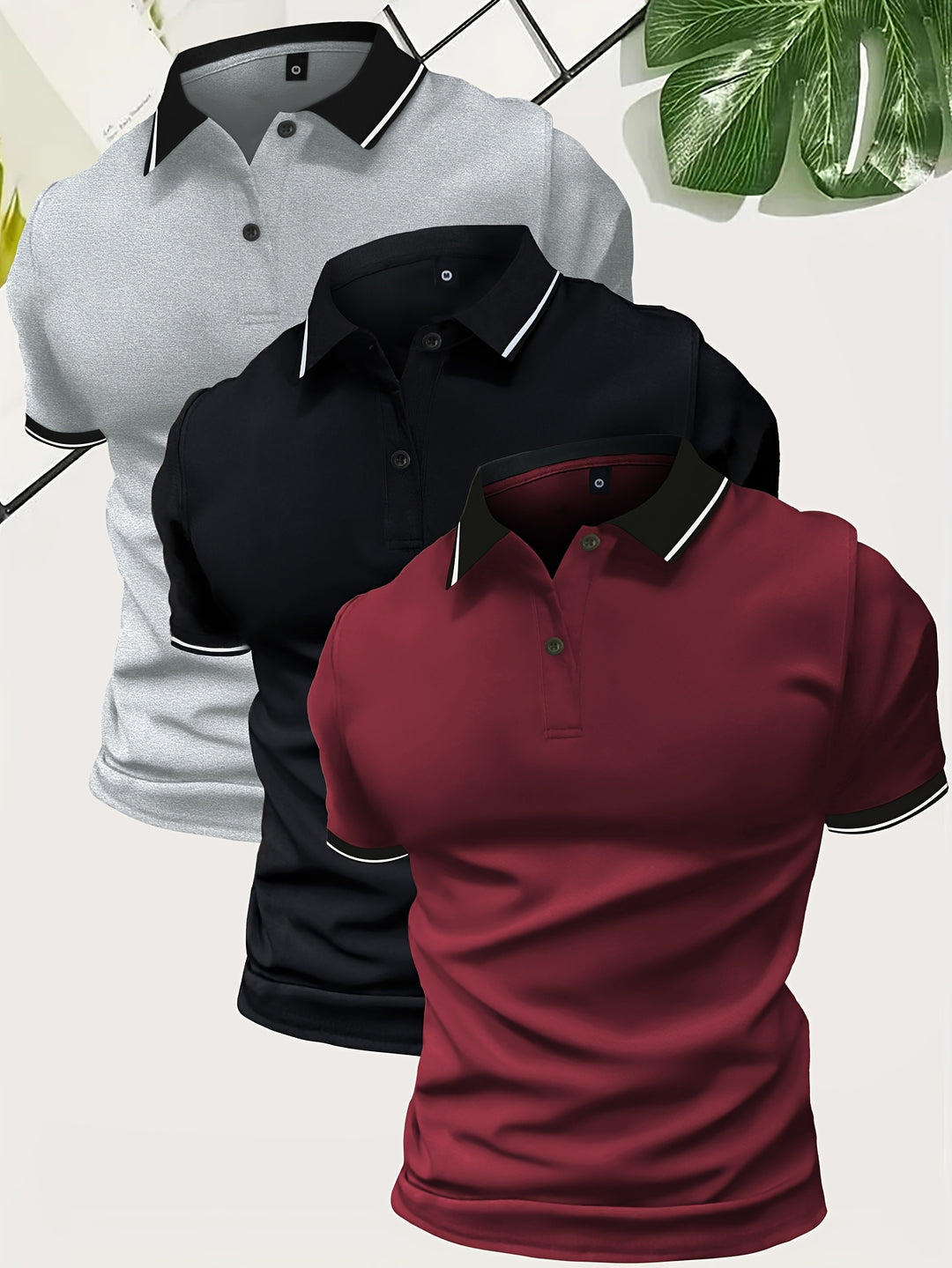 Noah | Herren Poloshirt 3er Set Kurzarm Casual Sommer Slim Fit