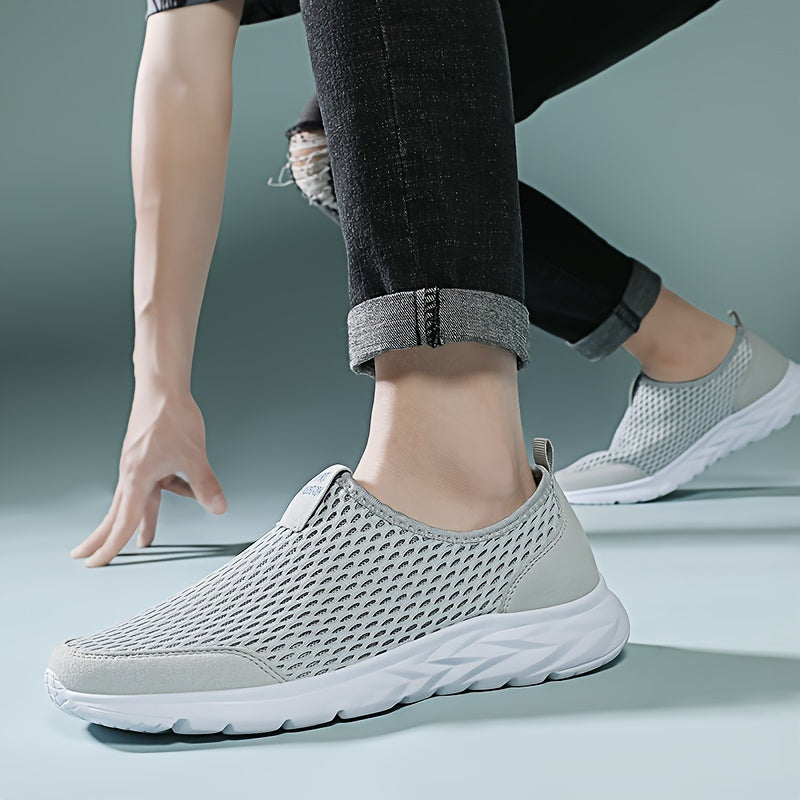 Finn | Herren Mesh Slip-On Sneaker Leicht Atmungsaktiv Schwarz