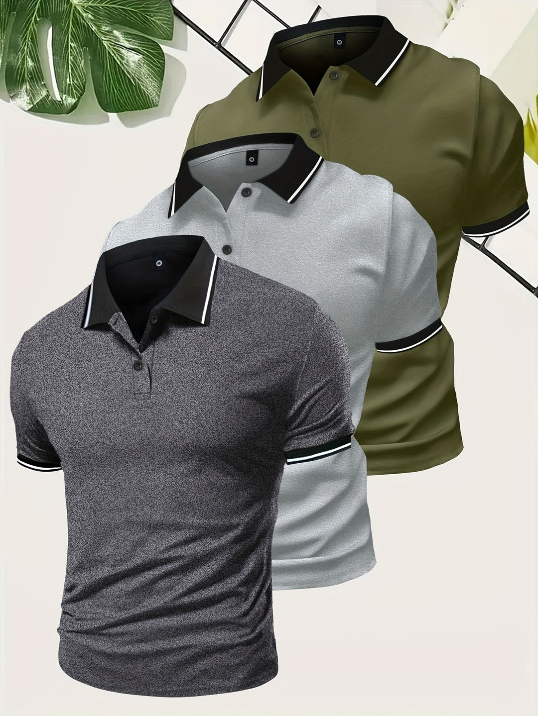 Noah | Herren Poloshirt 3er Set Kurzarm Casual Sommer Slim Fit