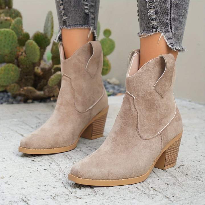 Franka | Damen Chelsea Ankle Boot mit Blockabsatz, 70 - Taupe - Image 3