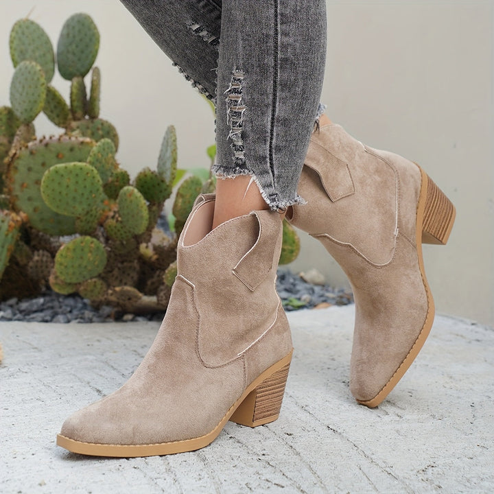 Franka | Damen Chelsea Ankle Boot mit Blockabsatz, 70 - Taupe - Image 5