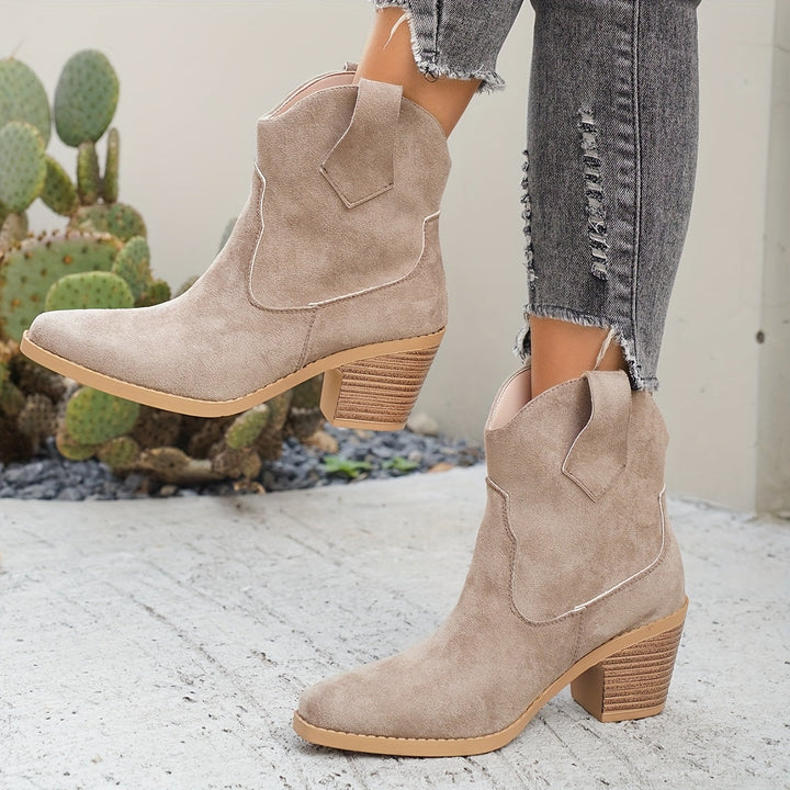 Franka | Damen Chelsea Ankle Boot mit Blockabsatz, 70 - Taupe - Image 7