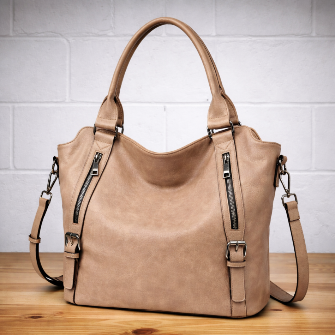 Franka | Damen Schultertasche mit Verstellbarem Riemen - Brown - Image 2