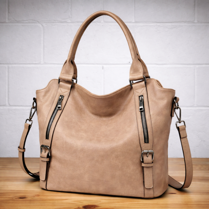 Franka | Damen Schultertasche mit Verstellbarem Riemen - Brown - Image 2