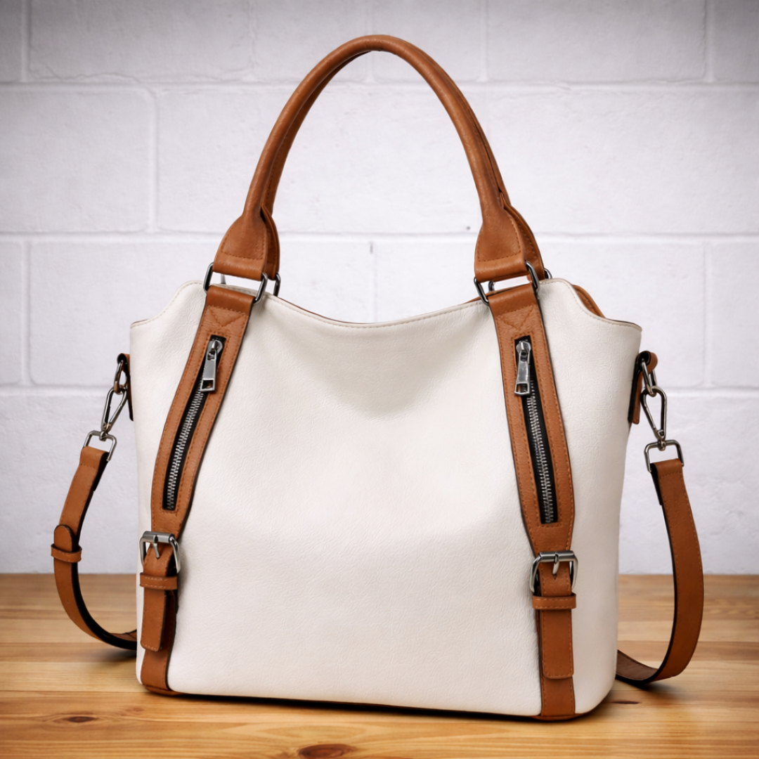 Franka | Damen Schultertasche mit Verstellbarem Riemen - Brown - Image 4