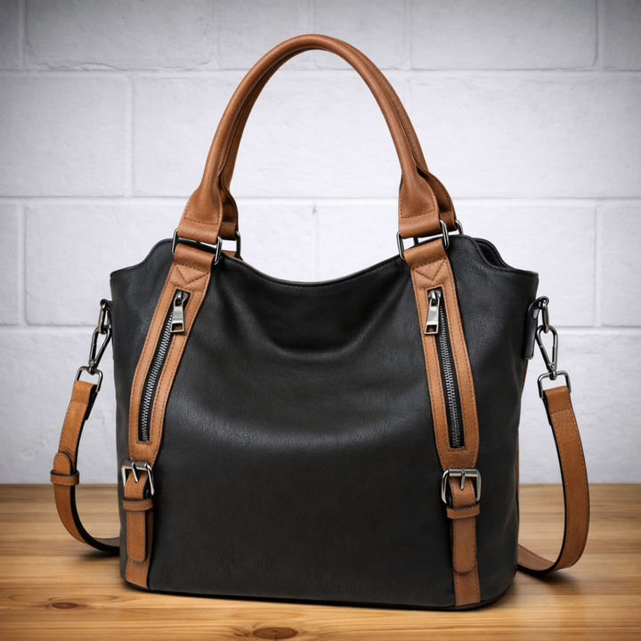Franka | Damen Schultertasche mit Verstellbarem Riemen - Brown - Image 7