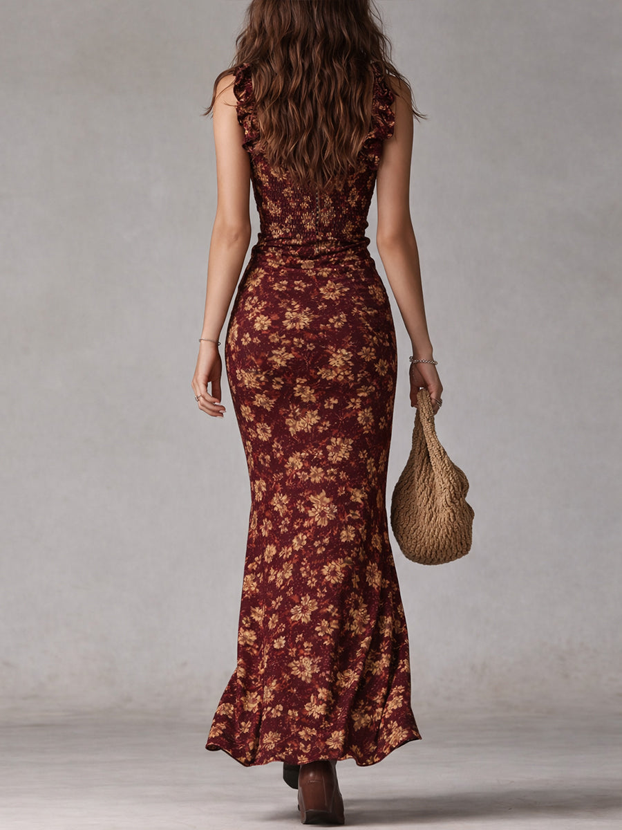 Franziska | Damen Blumen Maxikleid Spaghettiträger - Floral - Image 7