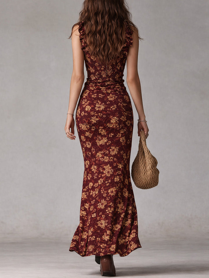 Franziska | Damen Blumen Maxikleid Spaghettiträger - Floral - Image 7