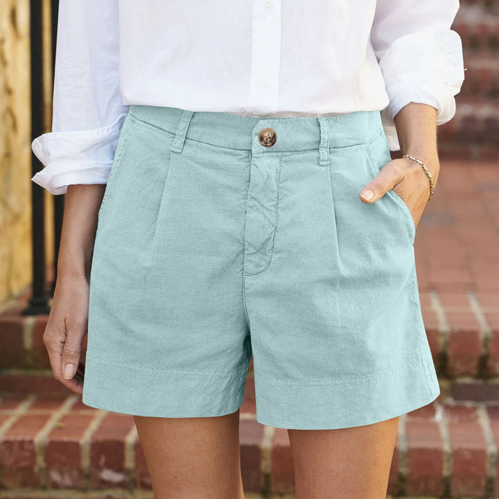 Franziska | Damen High Waist Shorts mit Taschen - White - Image 12