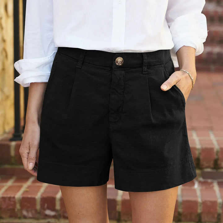 Franziska | Damen High Waist Shorts mit Taschen - White - Image 6