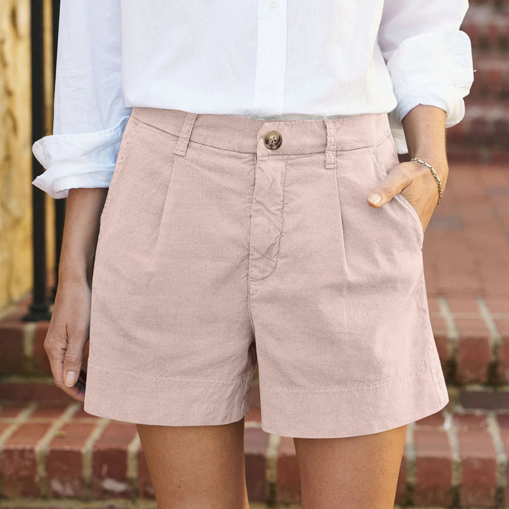 Franziska | Damen High Waist Shorts mit Taschen - White - Image 9