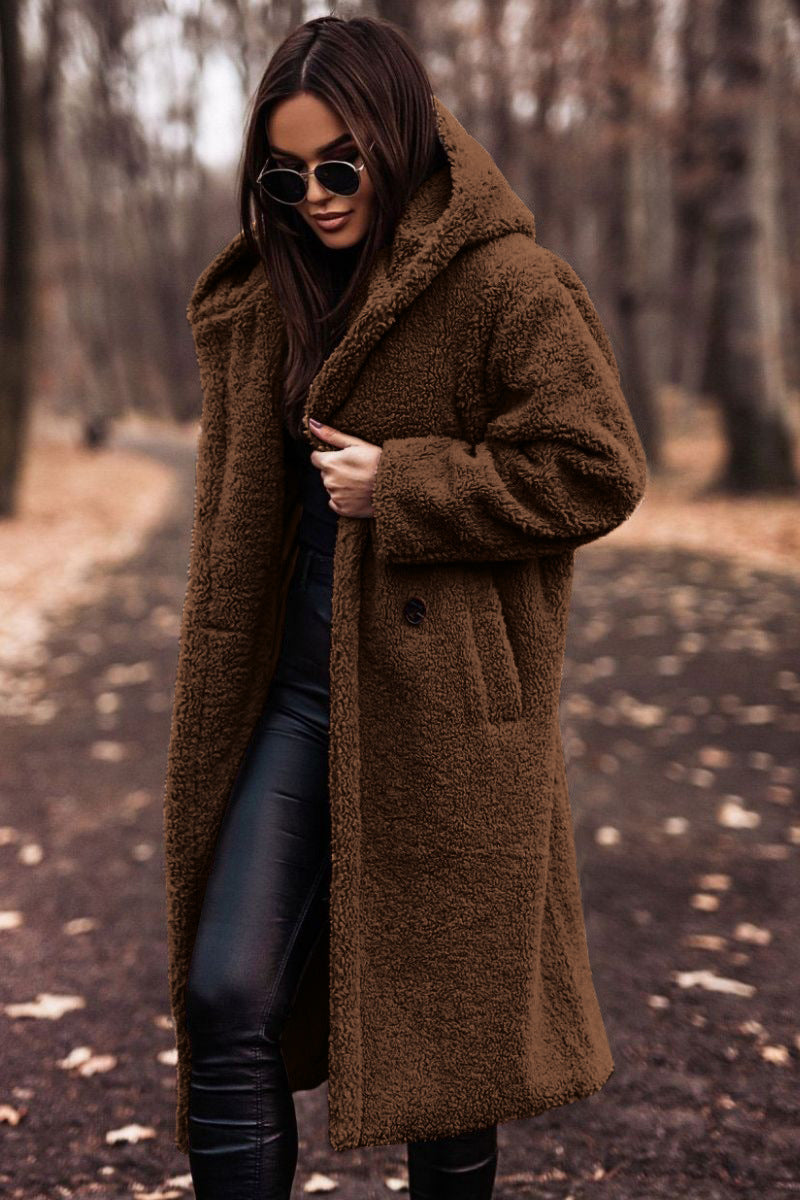 Freylin | Damen Teddymantel Oversize Wintermantel - Beige - Image 4
